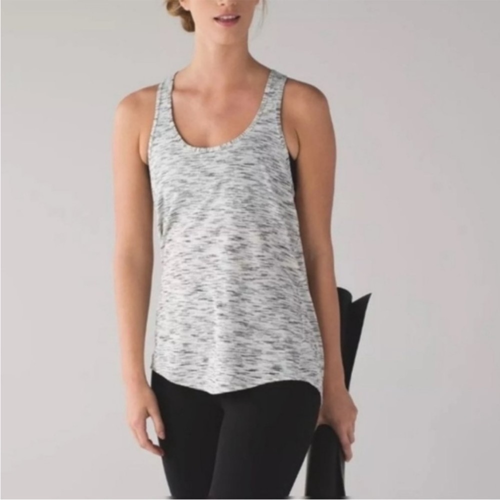 Lululemon Split Back Tank Top Racerback Heathered Grey Size 6